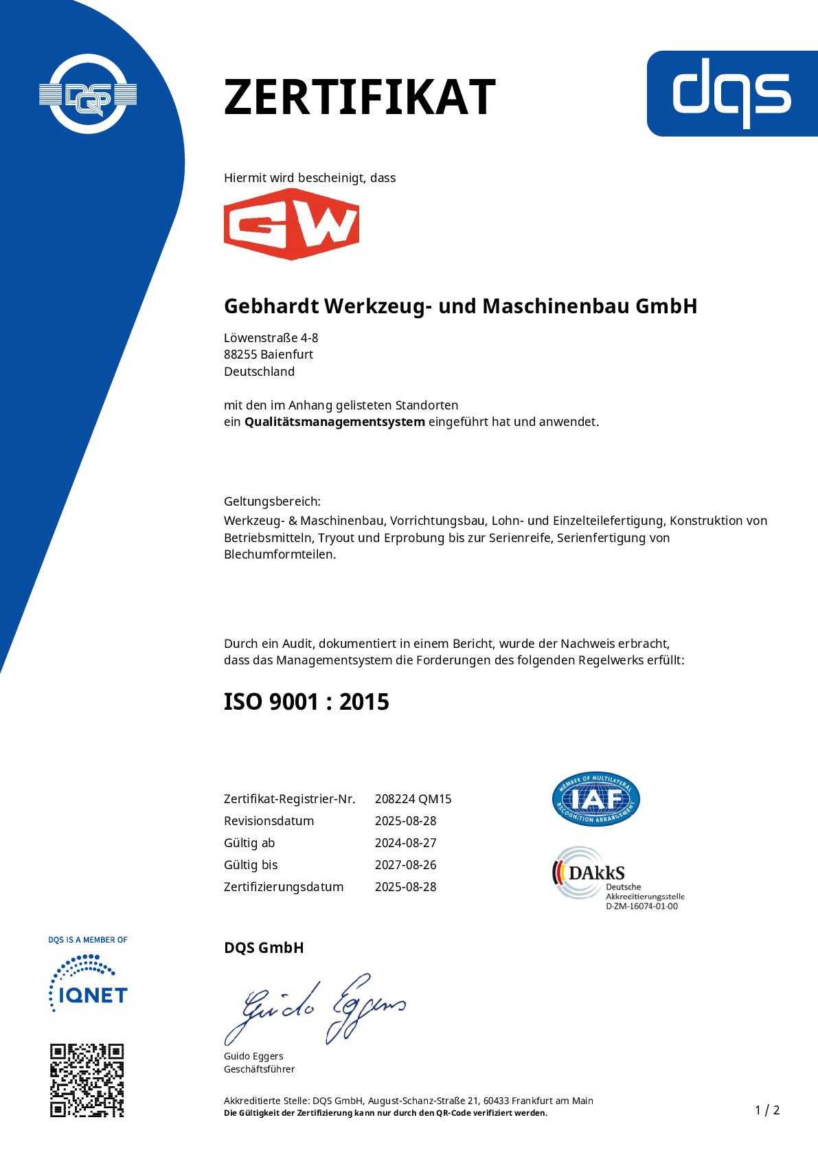 208224 - Gebhardt Werkzeug- und Maschinenbau GmbH - CERTIFICATE - deuscht - 2024-08-27 - QM15-001